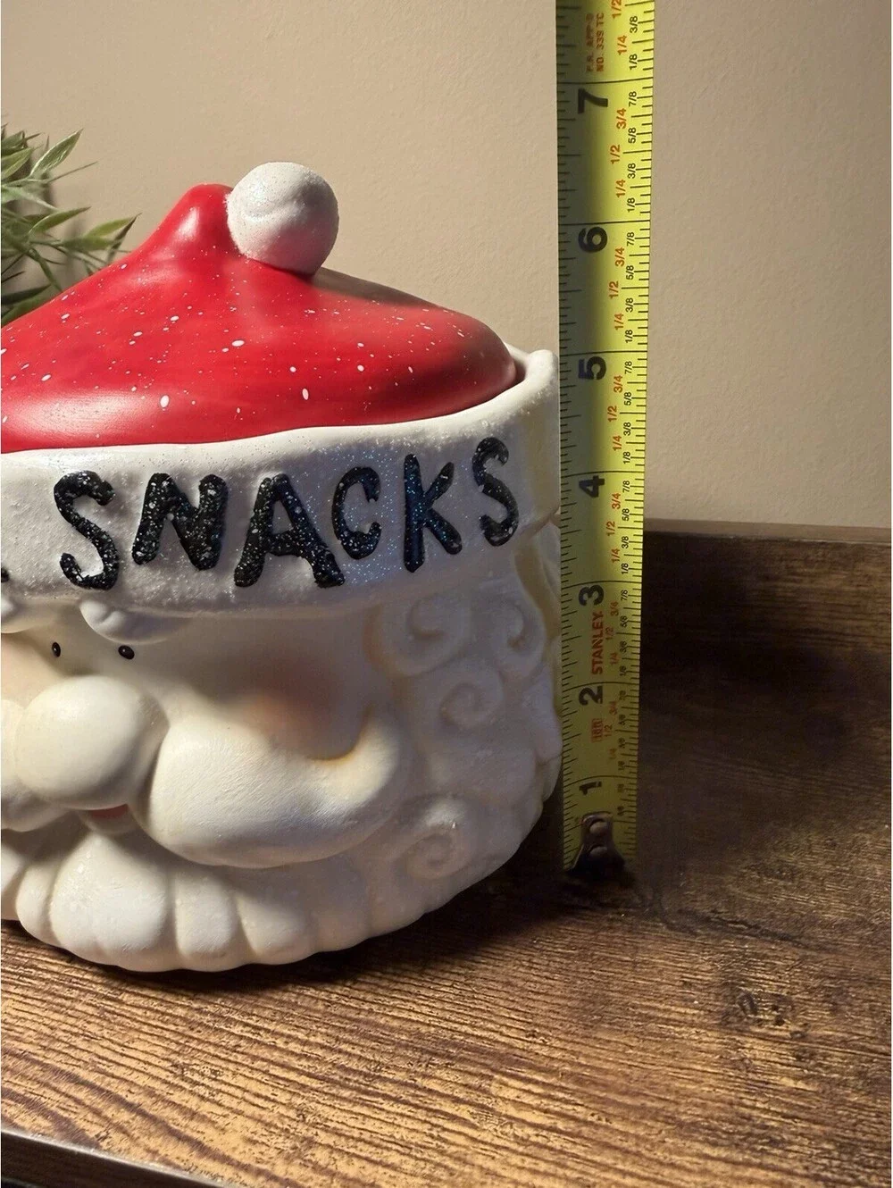 Kirkland's Holiday Christmas Santa Snacks Cookie Jar Canister Lift-Off Lid Red